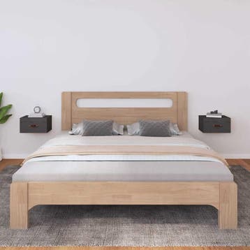 vidaXL Nachtkastjes 2 st wandgemonteerd 40x29,5x22 cm grijs, Verzenden