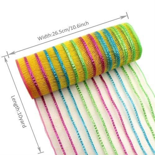 Decomesh metallic 1128878013 26 cm rol 9 meter voor kransen, Huis en Inrichting, Woonaccessoires | Kunstplanten en Kunstbloemen