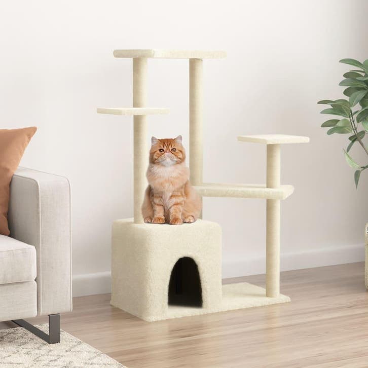 vidaXL Kattenmeubel met sisal krabpalen 107,5 cm, Dieren en Toebehoren, Katten-accessoires, Nieuw, Verzenden