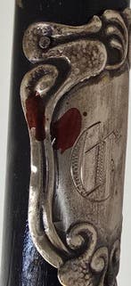 Wandelstok - .800 zilver, Ebbenhout - Argento 800, Antiek en Kunst