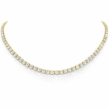 Halsketting - 14 karaat Geel goud - 20.05ct. tw. Diamant, Handtassen en Accessoires, Kettingen, Nieuw