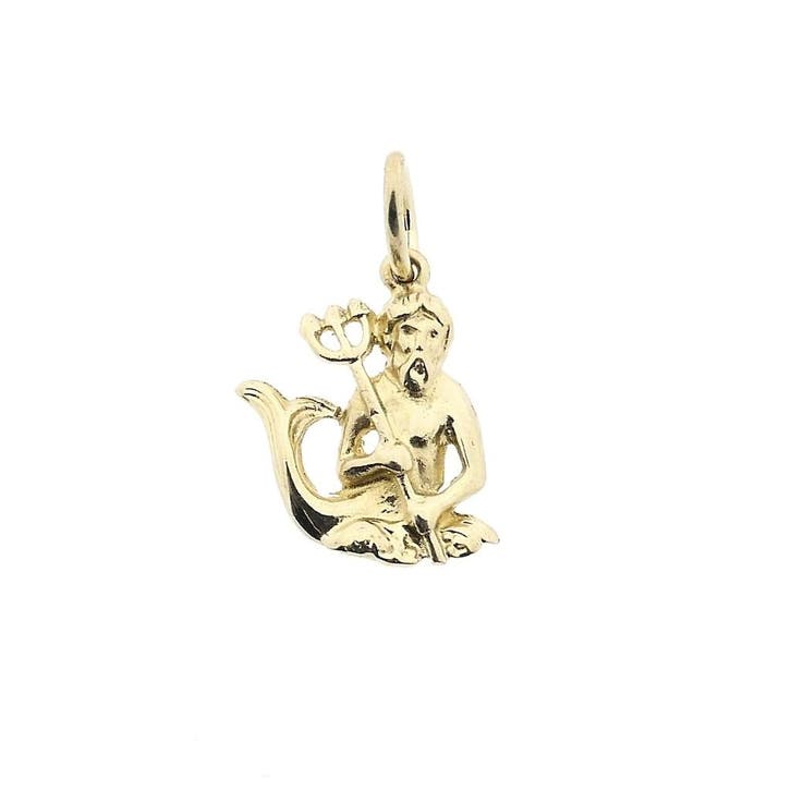 Gouden hanger van Neptunus (Hanger of bedel), Handtassen en Accessoires, Bedels, Gebruikt, Overige merken, Goud, Ophalen of Verzenden