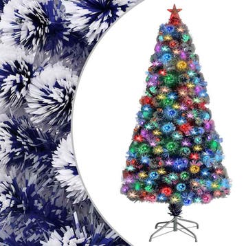vidaXL Kunstkerstboom met verlichting 120 cm glasvezel wit, Verzenden