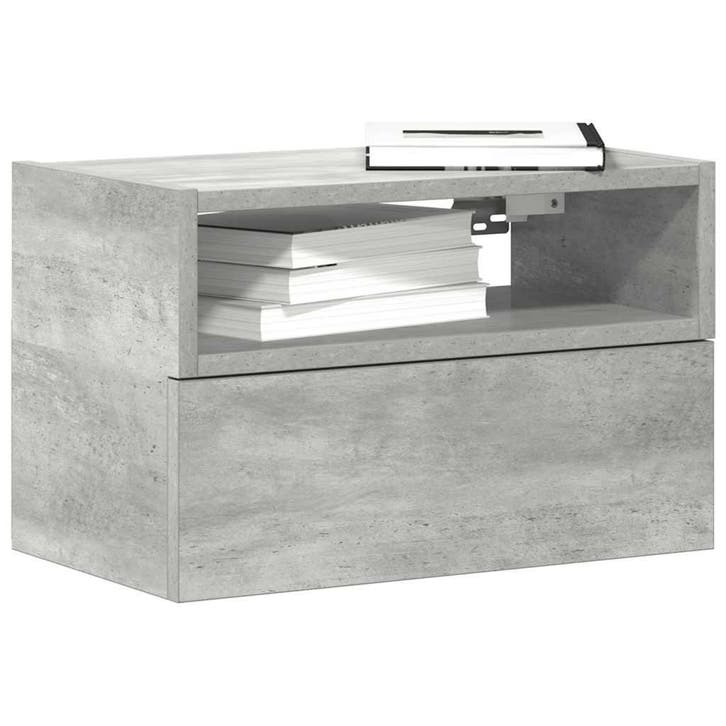 vidaXL Nachtkastje wandgemonteerd 45x26x28,5 cm betongrijs, Huis en Inrichting, Slaapkamer | Nachtkastjes, Nieuw, Verzenden
