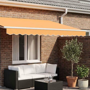vidaXL vervangende markies volant Zand 4,5 m Polyester, Verzenden