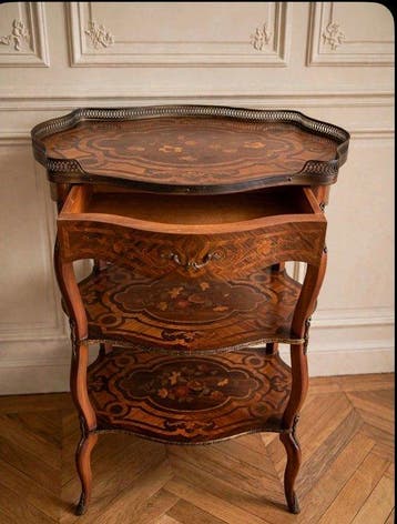 Middentafel - Hout, inlegwerk - inleg-étagère