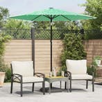 vidaXL Parasol met stalen paal 223x223x213 cm groen, Verzenden