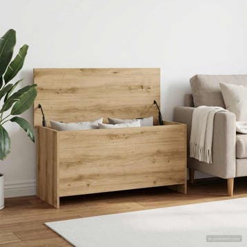 vidaXL Opbergkist Artisanaal eiken 100 x 40 x 50 cm Bewerkt, Huis en Inrichting, Verzenden, Nieuw