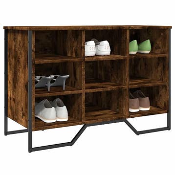 vidaXL Schoenenkast 90x38x61,5 cm bewerkt hout gerookt, Verzenden