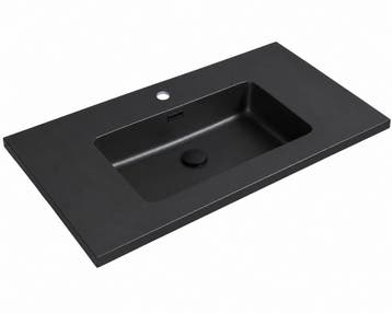Badplaats Wastafel Angela 90 x 48 cm - Zwart - Wasbak, Verzenden