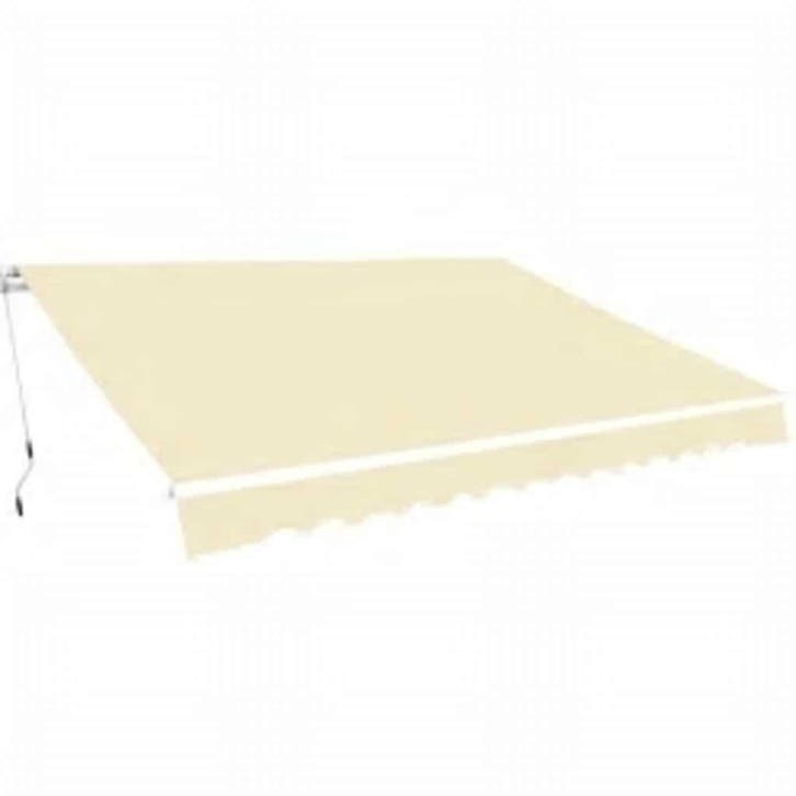 vidaXL Luifel handmatig uittrekbaar 600 cm crème, Tuin en Terras, Zonneschermen, Nieuw, Verzenden