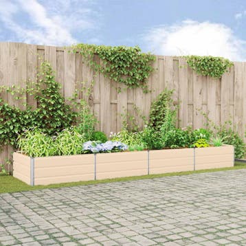 vidaXL Plantenbak Ivoor 385 x 100 x 45 cm Gegalvaniseerd, Verzenden