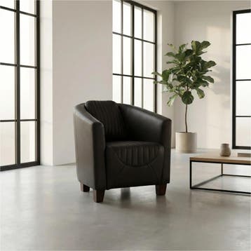 Leren fauteuil Press Special - Massif Marron (donkerbruin), Nieuw, Ophalen of Verzenden, Eigentijds, Klassiek, Retro, Romantisch, Vintage