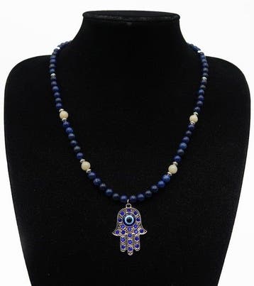 Lapis lazuli - Ketting Hand van Fatma - Beschermt tegen het
