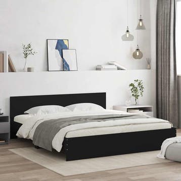 vidaXL Bedframe met hoofdeinde zwart 180x200 cm, Huis en Inrichting, Verzenden, Nieuw
