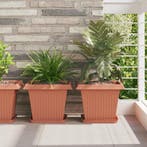 vidaXL Vierkante Bloempot 24 pcs Baksteenrood 33 x 33 x 26, Verzenden, Nieuw