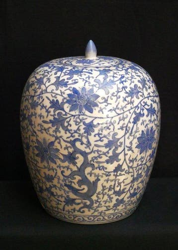 Vase avec couvercle - Porcelaine - Émaillé peint à la main,, Antiek en Kunst