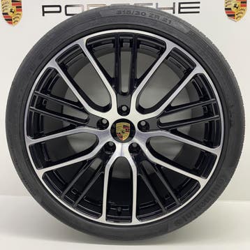 Porsche Panamera 971 21 Exclusive Design Sport zwart/alu set, Ophalen, Banden en Velgen