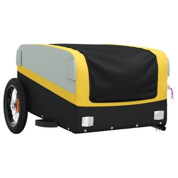 vidaXL Fietskar met wiel met opslag Geel S Oxford polyester, Verzenden