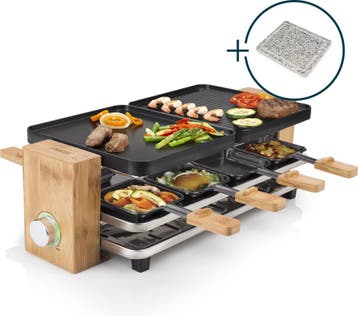 Princess gourmetstel 162955 Raclette en Steengrill Pure 8..., Verzenden