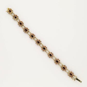 Bracelet - 8 carats Or jaune - 13.42ct. tw. Grenat - Grenat, Bijoux, Sacs & Beauté