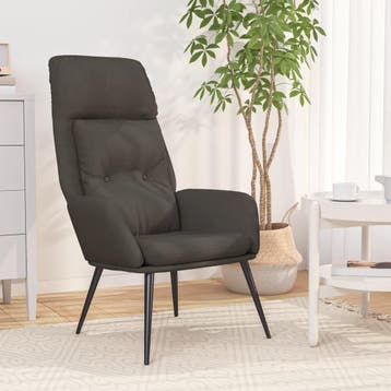 vidaXL Relaxstoel kunstsuède donkergrijs, Verzenden, Nieuw