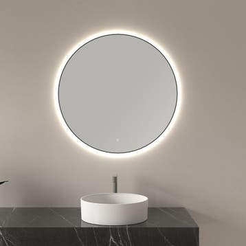 LED Spiegel 60cm | Dimbaar 3000–6500K | Touch | Mat Zwart, Huis en Inrichting, Verzenden, Nieuw