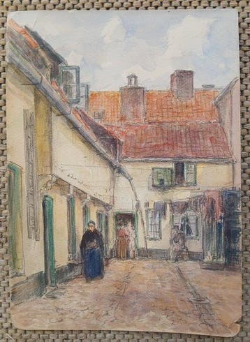 Henri Seghers (1848-1919) - Het drogen van de was -
