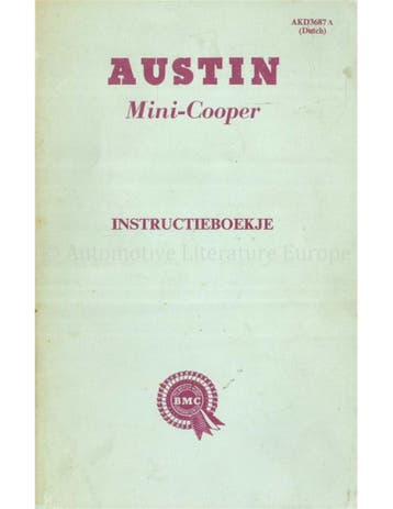 1964 AUSTIN MINI COOPER INSTRUCTIEBOEKJE NEDERLANDS