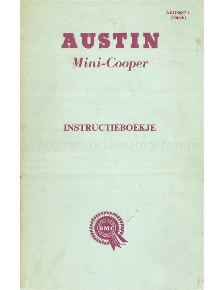 1964 AUSTIN MINI COOPER INSTRUCTIEBOEKJE NEDERLANDS, Auto diversen, Handleidingen en Instructieboekjes