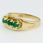 Sans prix de réserve - Bague - 14 carats Or jaune - émeraude, Bijoux, Sacs & Beauté, Bagues