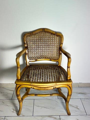 Fauteuil - Fauteuil in Provinciale Louis XV-stijl met Faux, Antiquités & Art