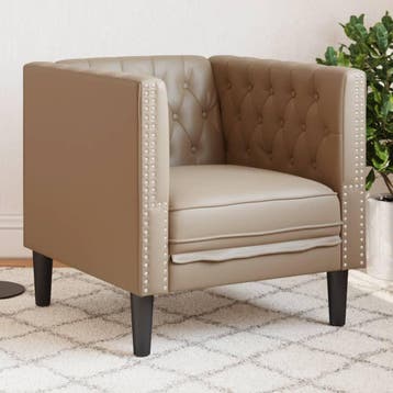 vidaXL Fauteuil Chesterfield-stijl kunstleer, Huis en Inrichting, Verzenden, Nieuw