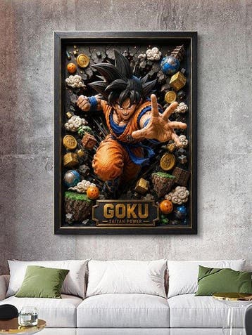 Shayer - Goku – Saiyan Power Unleashed - XL - 60x80cm - 1/1