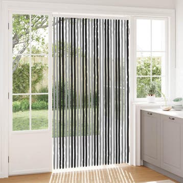 vidaXL Insecten Gordijn Chenille Grijs en Zwart 118 x 220 cm, Verzenden, Nieuw