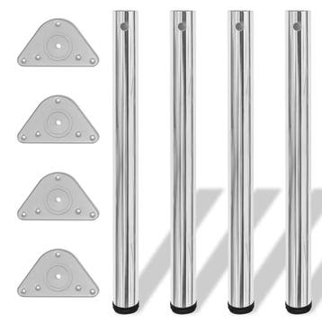 vidaXL Tafelpoten in hoogte verstelbaar chroom 710 mm 4 st, Maison & Meubles, Pièces pour table, Verzenden