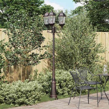 vidaXL Tuin Lamp Brons 61 x 53 x 235 cm Aluminium en glas, Verzenden