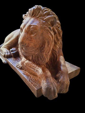 sculptuur, Leone Vegliante - 16 cm - Gegoten steen