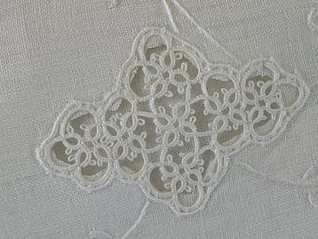 ricami fatti a mano e pizzo chiaccherino - Drap de lit (3) -