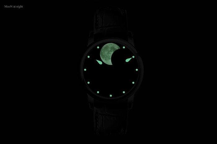 Schaumburg Watch - Perpetual MooN - Green Aventurine - Heren, Handtassen en Accessoires, Horloges | Heren