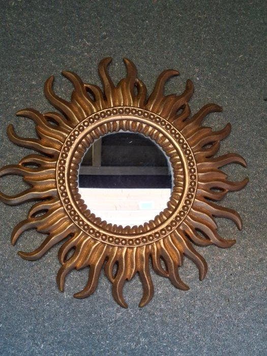 Wandspiegel - Hars - Zonnespiegel, Antiquités & Art, Curiosités & Brocante