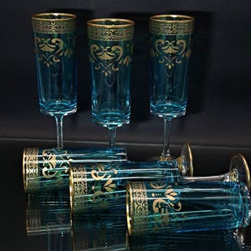 Artemisia - Drinkset - Arno - Kristal, gouden zecchino - Set, Antiek en Kunst