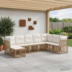 vidaXL Buiten bank set Naturel Polyester, Verzenden, Nieuw