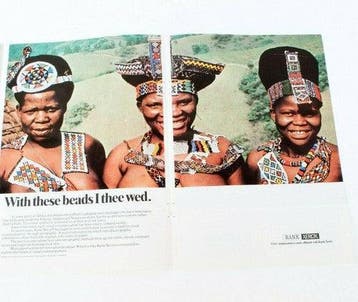 Vintage Rank Xerox-advertentie 'Beadwork Africa' uit 1971, Verzenden, Nieuw