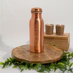 Puur koperen waterfles 7 chakra’s mat finish ± 750 ml/245 g, Ophalen of Verzenden, Nieuw