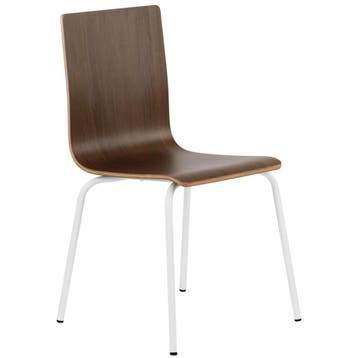 Stoel | DANIS | Houtlook (Walnoot) | Witte Poten |, Verzenden, Nieuw in verpakking