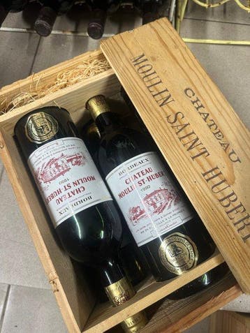 1990 Chateau Moulin Saint Hubert - Bordeaux - 6 Flessen