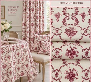 1649Prestigieus en exclusief stof in Toile de Jouy-stijl, Antiquités & Art