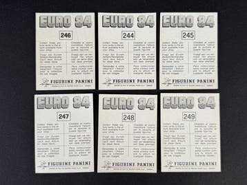 1984 Panini #244/249 Euro 84 - Austria & Poland complete
