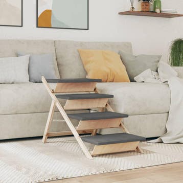 vidaXL Hondentrap 105x47 cm massief vurenhout grijs, Dieren en Toebehoren, Verzenden, Nieuw